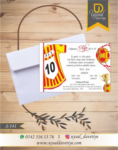 S-141 Galatasaray Formalı Ekonomik Sünnet Davetiyesi
