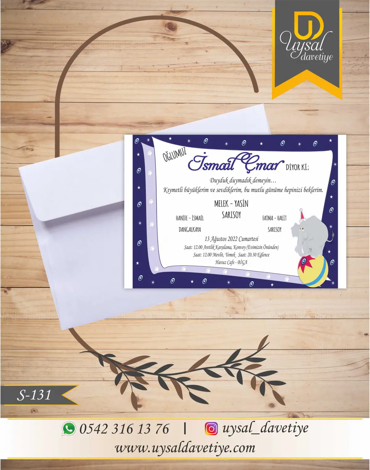 S-131 Filli Ekonomik Sünnet Davetiyesi