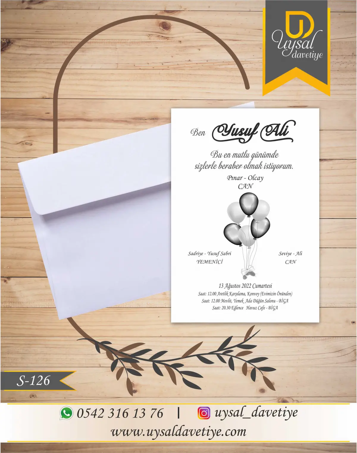 S-126 Balonlu Ekonomik Sünnet Davetiyesi